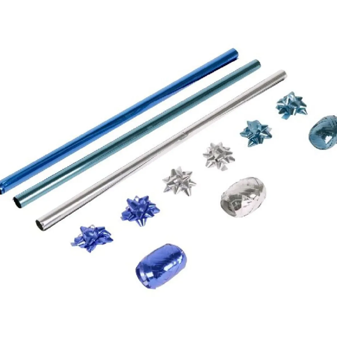 Bolduc noeud et papier cadeau argenté bleu-Gifi Sale