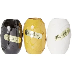 Bolduc Noël blanc noir et jaune 10m x3-Gifi Best