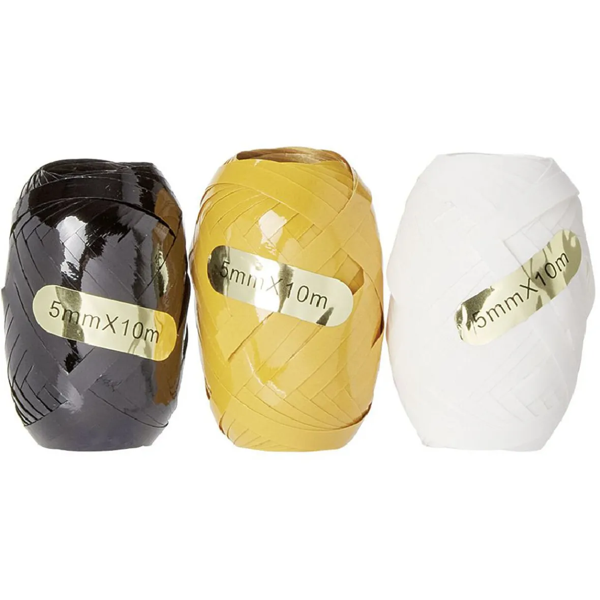 Bolduc Noël blanc noir et jaune 10m x3-Gifi Best