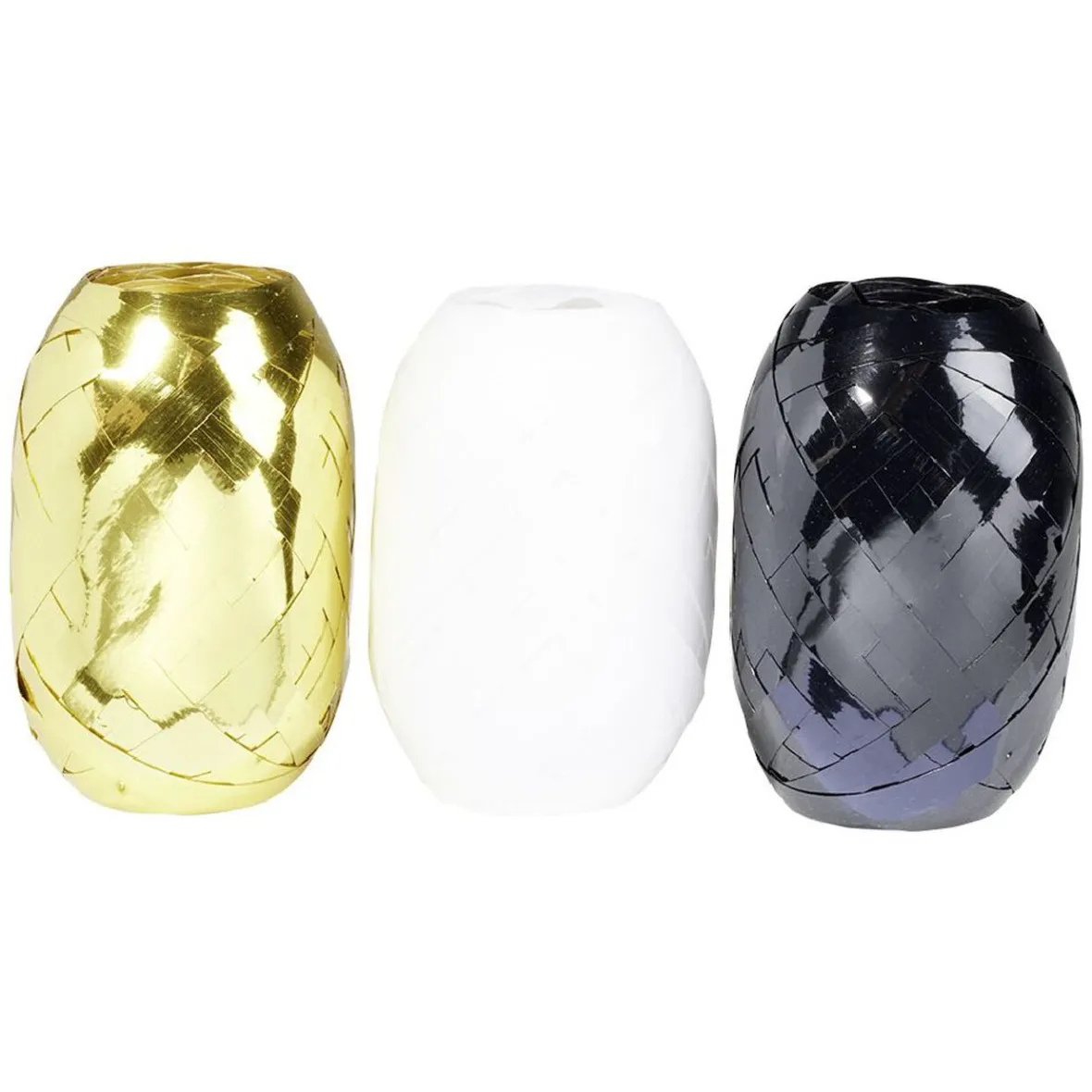 Bolduc Noël noir blanc doré L.10m x3-Gifi