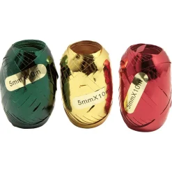 Bolduc Noël vert rouge et doré x3-Gifi Clearance