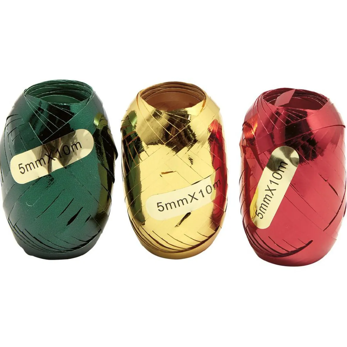 Bolduc Noël vert rouge et doré x3-Gifi Clearance