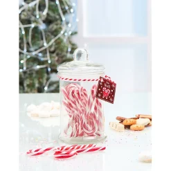 Bonbonnière garnie de sucre d'orge en verre transparent-Gifi Discount