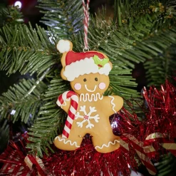 Bonhomme pain d'épices à suspendre en argile H10cm - 2 modèles-Gifi Sale