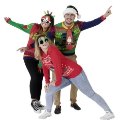 Bonnet de Noël à pompon sequin réversible rouge vert blanc-Gifi Sale