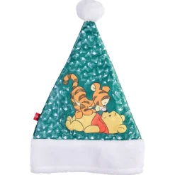 Bonnet de Noël Disney Winnie Tigrou vert et blanc 26xH34cm-Gifi Hot