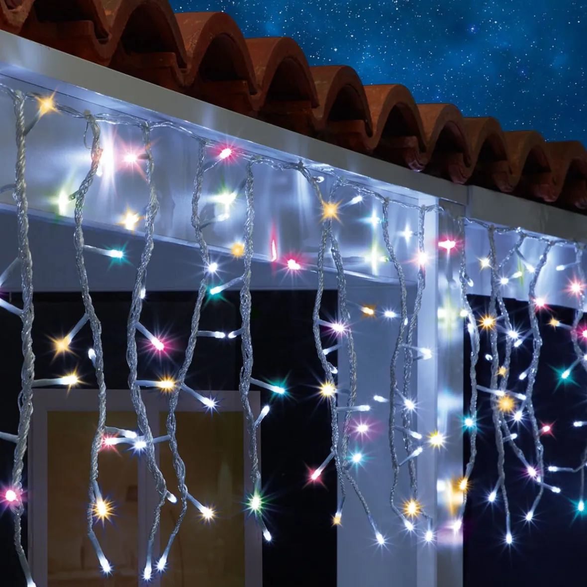 Bordure de toit lumineuse multicolore extérieur 192 LED-Gifi