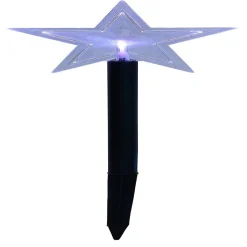 Borne solaire à planter étoile 1LED multicolore H30cm x5-Gifi