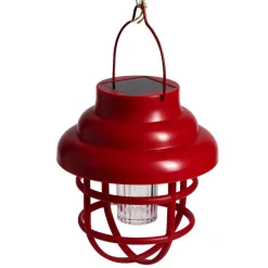 Borne solaire à suspendre rouge Ø12xH14cm-Gifi