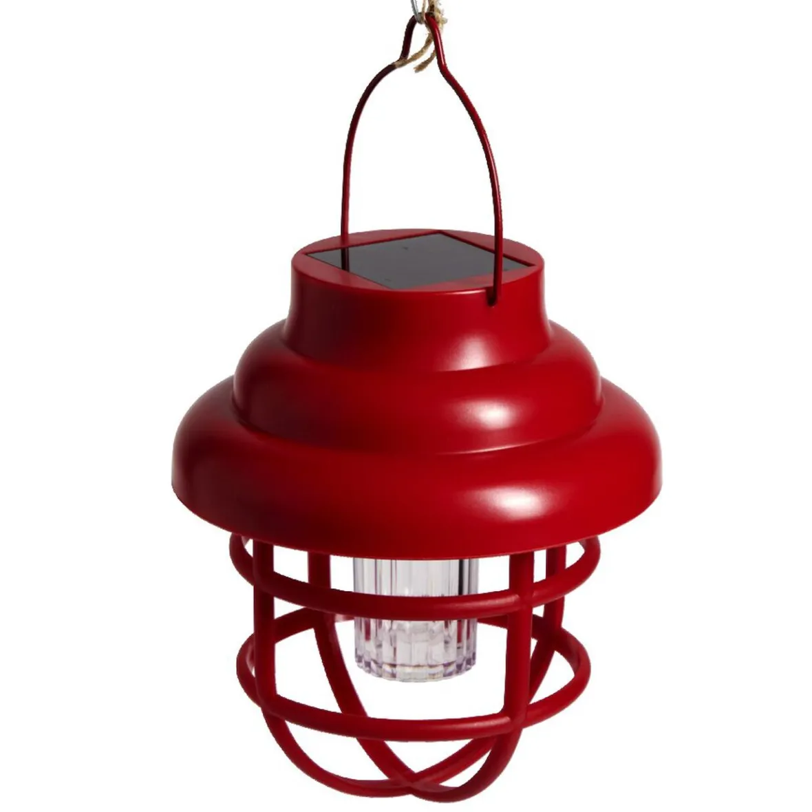 Borne solaire à suspendre rouge Ø12xH14cm-Gifi