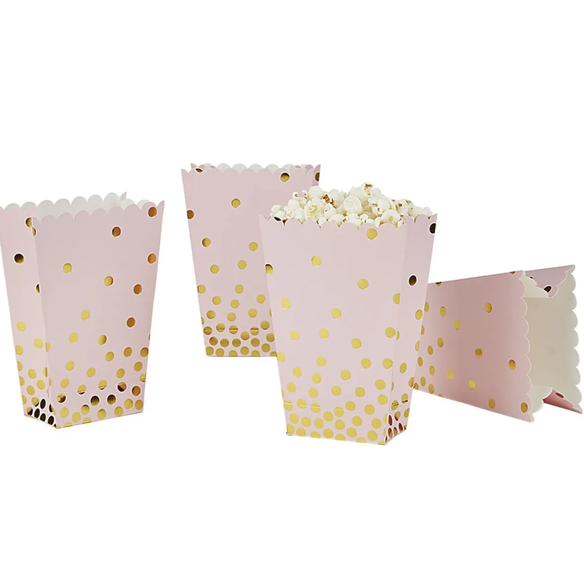 Boîte à bonbons ou pop corn rose et doré à poids x 4-Gifi Hot