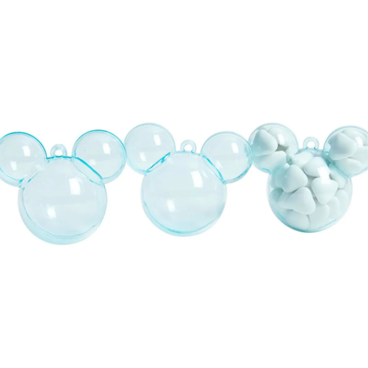 Boîte à dragées bleue transparent x3-Gifi Discount