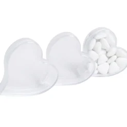 Boîte à dragées coeur transparent x3-Gifi