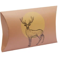 Boîte cadeau berlingot imprimé renne marron Taille L-Gifi Clearance