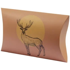 Boîte cadeau berlingot imprimé renne marron Taille L-Gifi Clearance