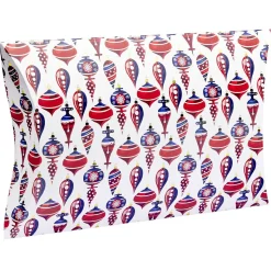 Boîte cadeau berlingot motif boule de noël or rouge bleu blanc Taille L-Gifi Hot