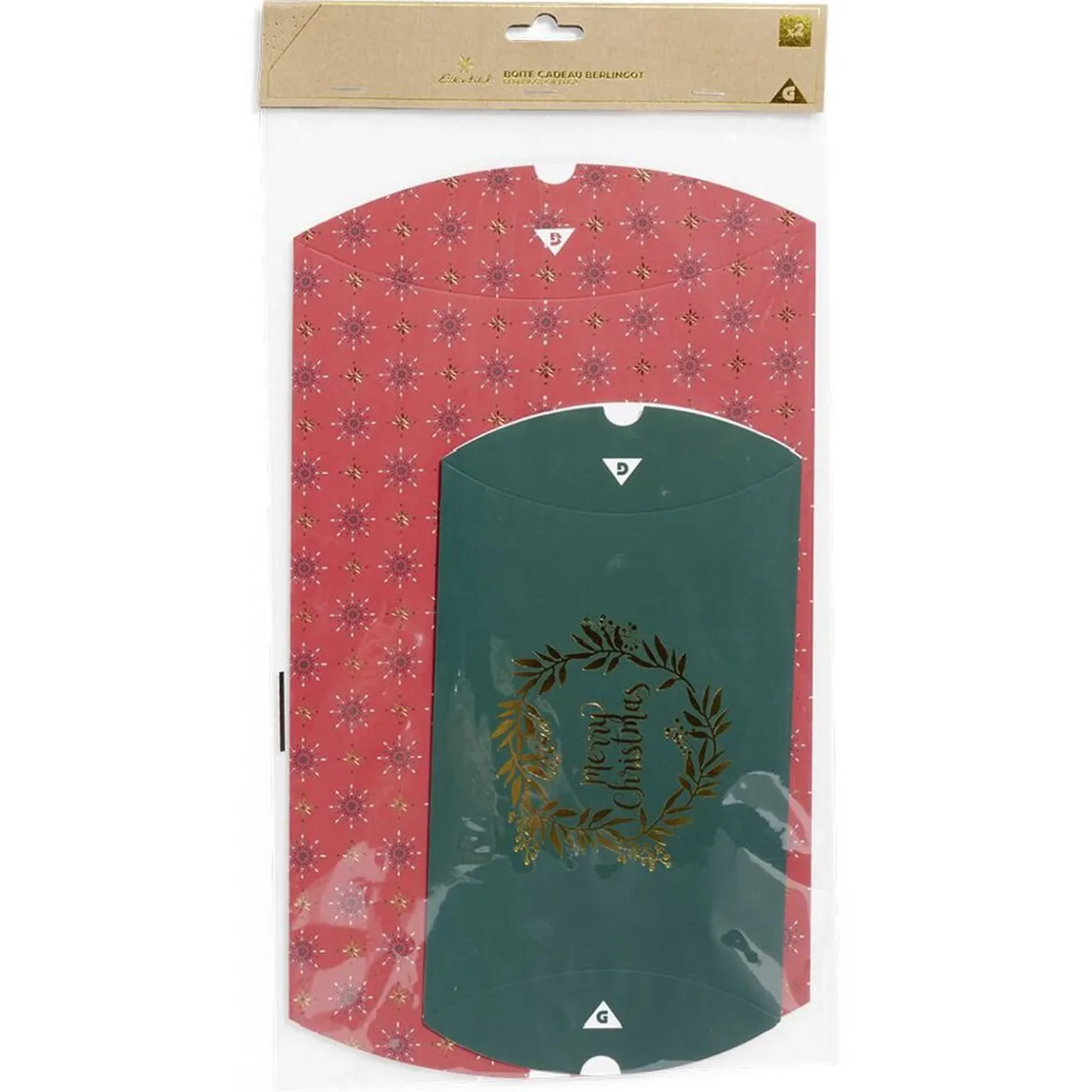 Boîte cadeau berlingot Noël traditionnel x2-Gifi Online