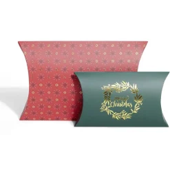 Boîte cadeau berlingot Noël traditionnel x2-Gifi Online