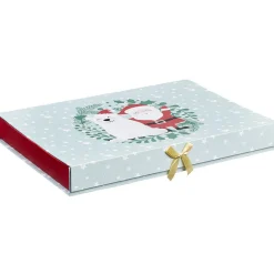 Boîte cadeau motif Père Noël Ours L.34,5 x l.24 x H.4 cm-Gifi Hot