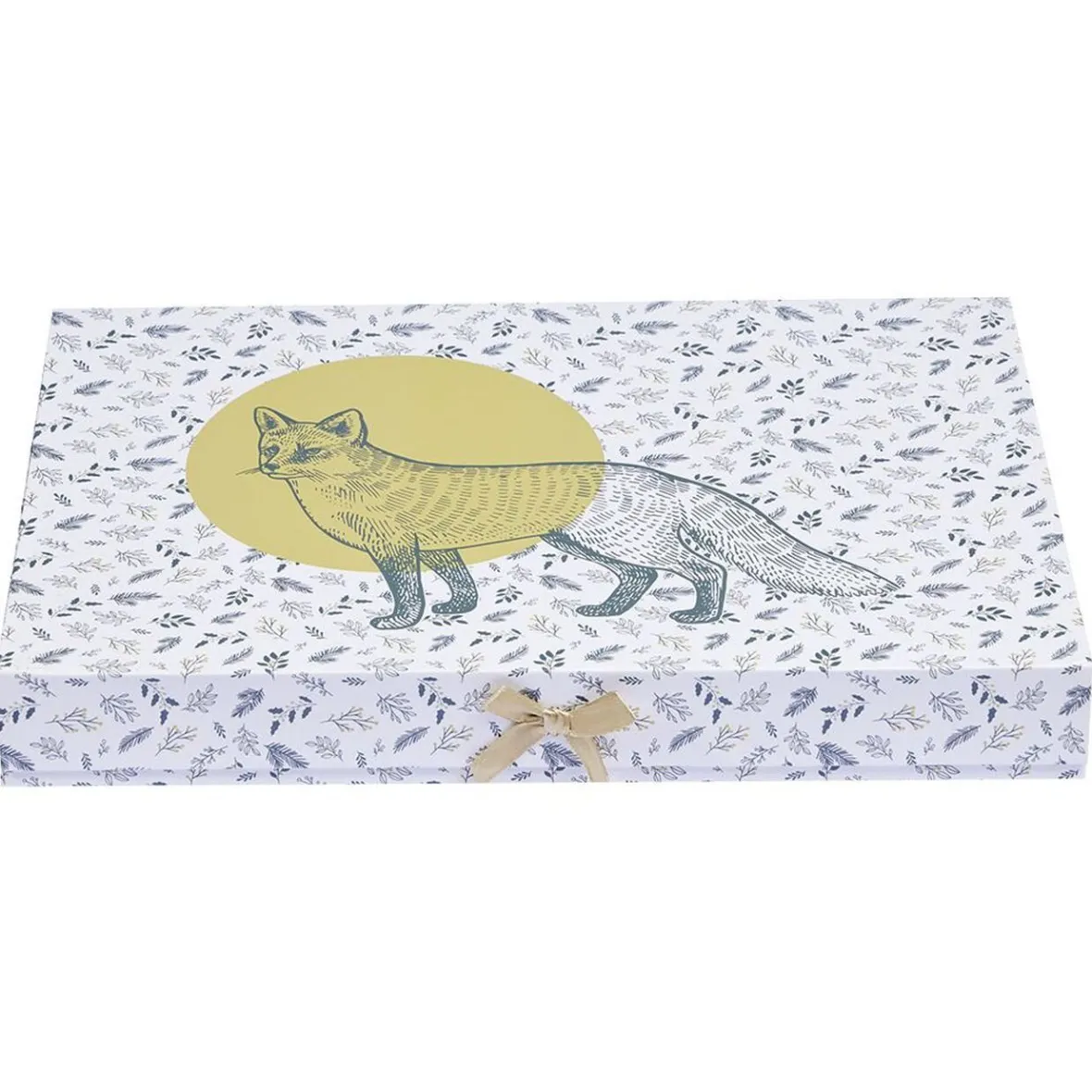 Boîte cadeau Noël motif nature et renard-Gifi Outlet