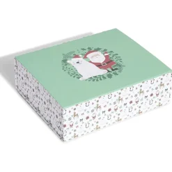 Boîte cadeau Noël pliable motif Père Noël et ours blanc-Gifi Sale