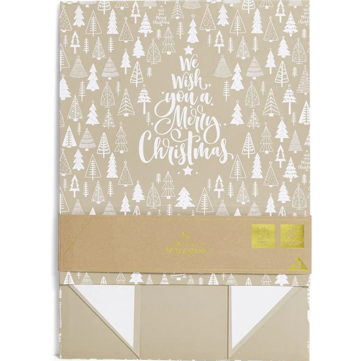 Boîte cadeau Noël pliable motif sapin-Gifi Discount