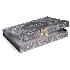 Boîte cadeau rectangulaire motif feuillage de Noël noir et blanc-Gifi Sale