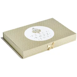 Boîte cadeau rectangulaire Noël inscription Peace Love Joy doré-Gifi Sale