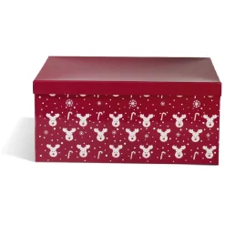 Boîte de Noël motif renne flocon canne à sucre rouge et blanc x2-Gifi Sale