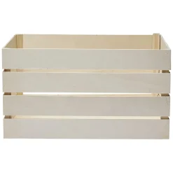 Boîte en bois grand modèle marron-Gifi Outlet