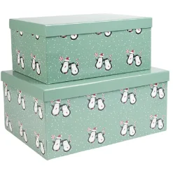 Boîte Noël design Pingouins-Gifi Outlet