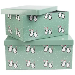 Boîte Noël design Pingouins-Gifi Outlet