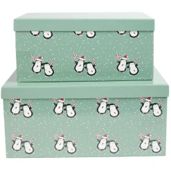 Boîte Noël design Pingouins-Gifi Outlet