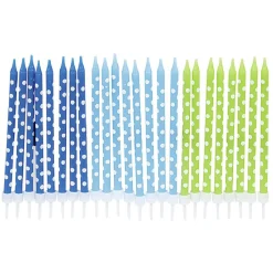Bougie anniversaire à pois blanc bleu et vert XXL x 24-Gifi