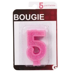 Bougie anniversaire chiffre 5-Gifi