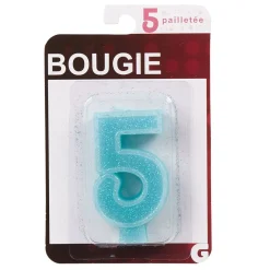 Bougie anniversaire chiffre 5-Gifi