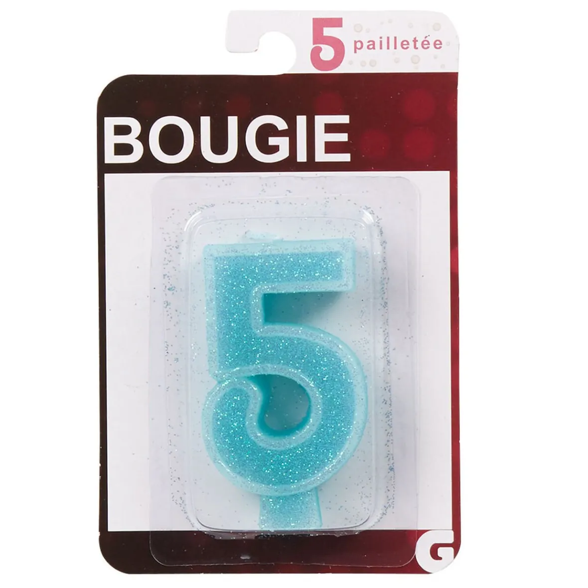 Bougie anniversaire chiffre 5-Gifi