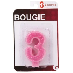 Bougie anniversaire chiffre 3-Gifi Best