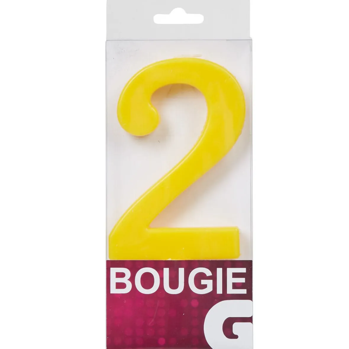 Bougie anniversaire chiffre 2 jaune-Gifi