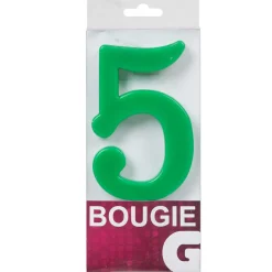 Bougie anniversaire chiffre 5 vert-Gifi Best