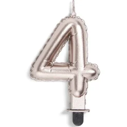 Bougie anniversaire chiffre 4 rose gold-Gifi Online