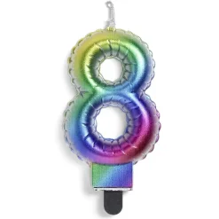 Bougie anniversaire chiffre 8 iridescent-Gifi Best