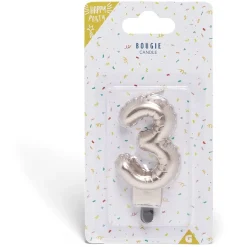 Bougie anniversaire chiffre 3 rose gold-Gifi Online