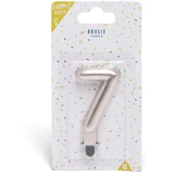 Bougie anniversaire chiffre 7 rose gold-Gifi Outlet