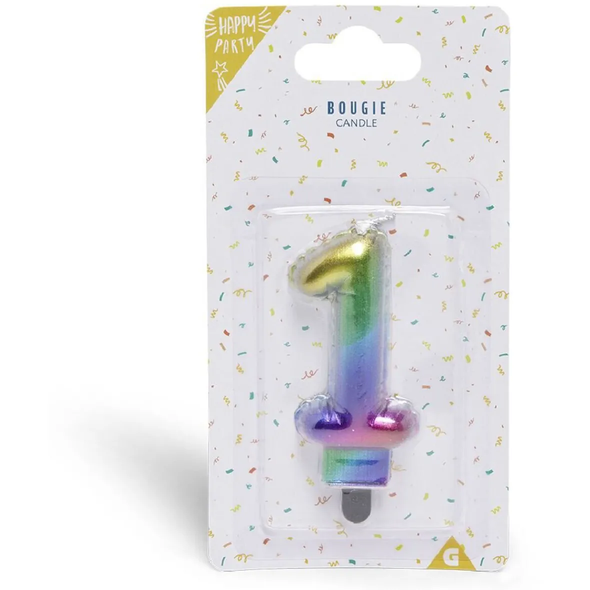 Bougie anniversaire chiffre 1 iridescent-Gifi Best