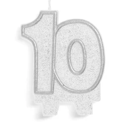 Bougie anniversaire chiffre 10 argenté-Gifi Best
