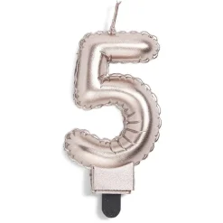 Bougie anniversaire chiffre 5 rose gold-Gifi Best