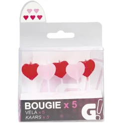Bougie anniversaire coeur rose et rouge x5-Gifi Clearance