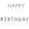 Bougie anniversaire lettres Happy Birthday argenté-Gifi Hot