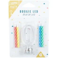 Bougie anniversaire lumineuse à led chiffre 0-Gifi Outlet